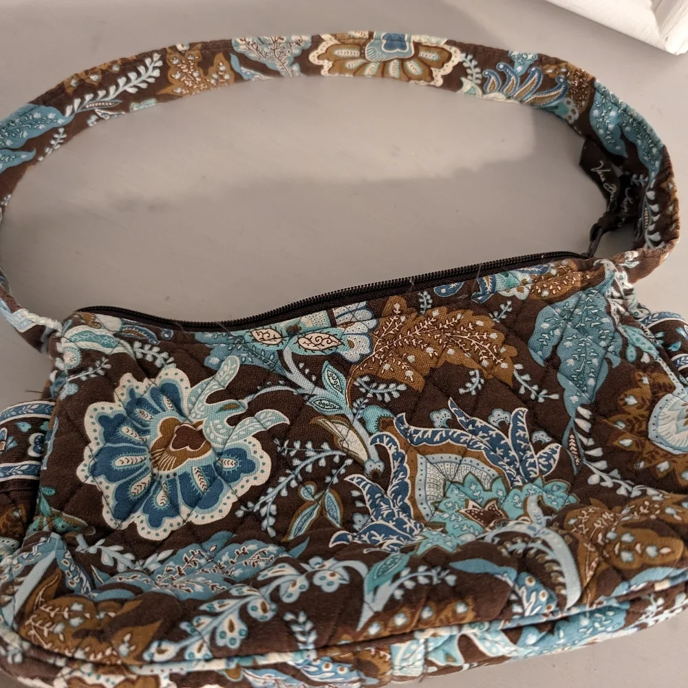 Small Vera Bradley Purse - Brown/Aqua - Picture 1 of 4